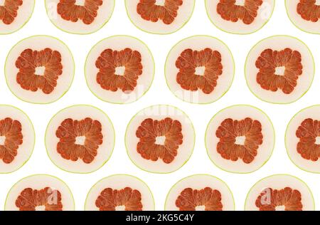pattern of grapefruits isolated on white background Stock Photo