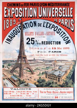 Inauguration de l'Exposition Universelle de 1889. Chemins de fer Paris-Lyon-Méditerranée. Paris, musée Carnavalet. Stock Photo