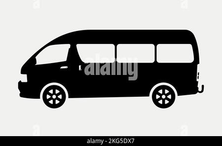 A simple minivan icon isolated on a white background Stock Vector
