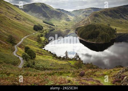 Haweswater and Mardale Head seen from from The Corpse Road, in the English Lake District Stock Photo