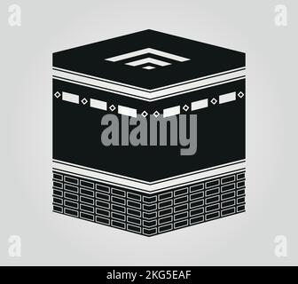 A simple Kaaba Mecca Hajj icon isolated on a white background Stock Vector