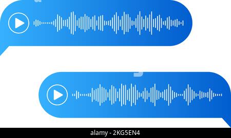 Voice messages. Bubbles with audio record. Chat messenger Ui concept. Speech bubbles. Interface for sound call and speech records.  Stock Vector