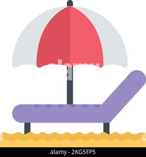 beach and camping icons, beach chaise longue Stock Vector