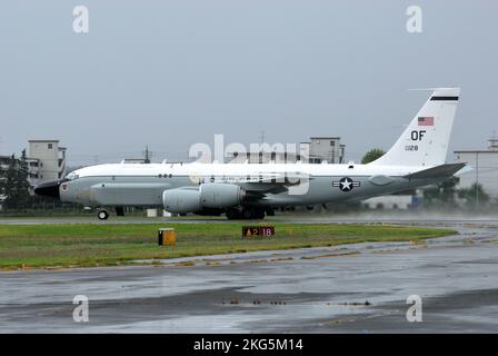 Tokyo, Japan - September 17, 2012: United States Air Force Boeing RC-135S Cobra Ball MASINT (measurement and signature intelligence) aircraft. Stock Photo