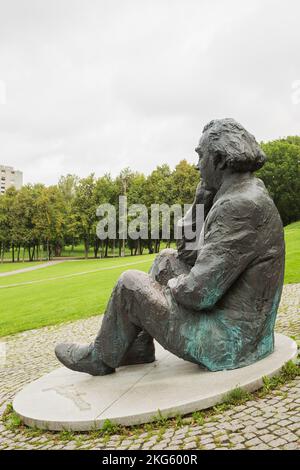 Bronze statue of Gustav Ernesaks, Stadium at Song Festival Grounds, Tallinn, Estonia Stock Photo