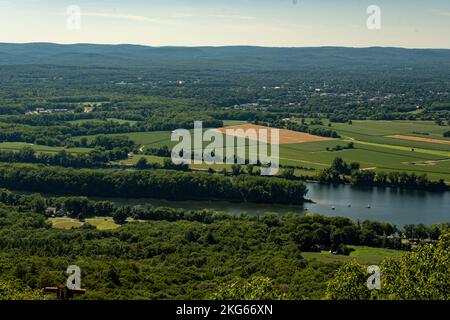 The view from the top of Mount Holyoke in Hadley, Massachusetts Stock Photo