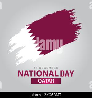 happy national day Qatar greetings. vector illustration design. Stock Vector
