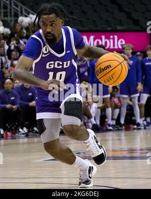 Kansas City, Missouri, USA. 21st Nov, 2022. Pictured is Grand Canyon Lopes guard Jovan Blacksher, Jr. #10. (Credit Image: © Serena S.Y. Hsu/ZUMA Press Wire) Stock Photo