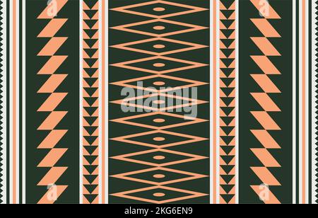 Abstract Seamless Ethnic Akha Embroidered fabric Pattern design for textile, clothes, background pattern, texture and furniture ornament print for Stock Vector