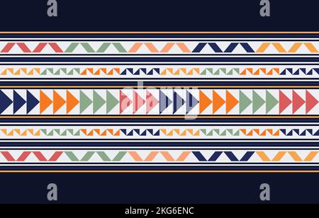 Abstract Seamless Ethnic Akha Embroidered fabric Pattern design for textile, clothes, background pattern, texture and furniture ornament print for Stock Vector