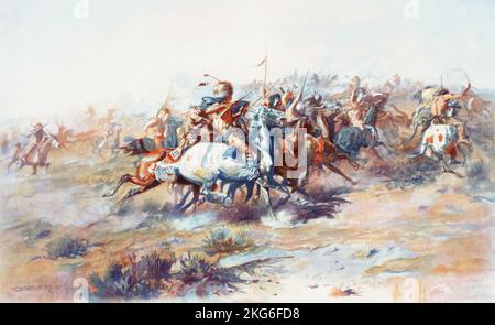The Custer Fight painted by Charles Marion Russell