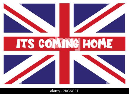 Footballs Coming Home vector illustration with union flag. Stock Vector