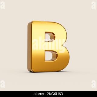 An illustration of B alphabet isolated on a beige background with shadow Stock Photo