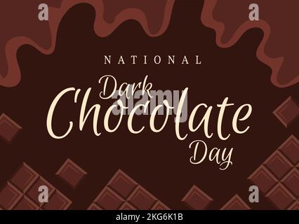 World Dark Chocolate Day On February 1st for the Health and Happiness That Choco Brings in Flat Style Cartoon Hand Drawn Templates Illustration Stock Vector