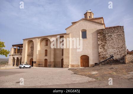 Alcantara, Spain - Oct 6th, 2022: Hospederia Conventual de Alcantara. Former 15th-century franciscan convent. Caceres, Spain Stock Photo