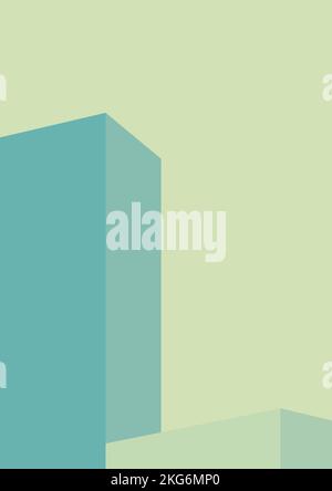 geometric architecture background with minimal design on tone color background. Geometric elements with abstract modern wall decoration. vector Stock Vector