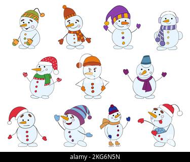 Set illustration of snowmen Stock Vector Image & Art - Alamy