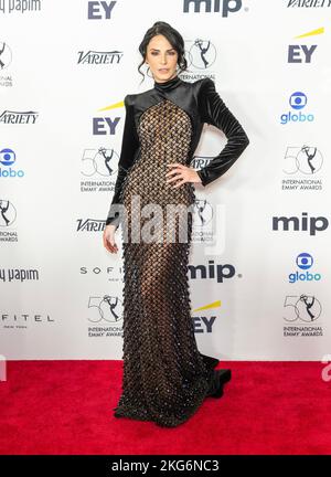 Ximena Herrera attends 50th International Emmy Awards at Hilton hotel in New York on November 21, 2022 Stock Photo