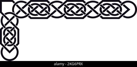 L-shaped border made with Celtic knots to use in designs for St. Patrick's Day. Stock Vector