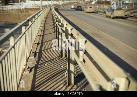 Side of road. Highway details. Bumper along road. Stock Photo