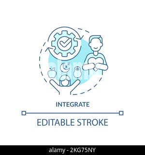 Integrate turquoise concept icon Stock Vector