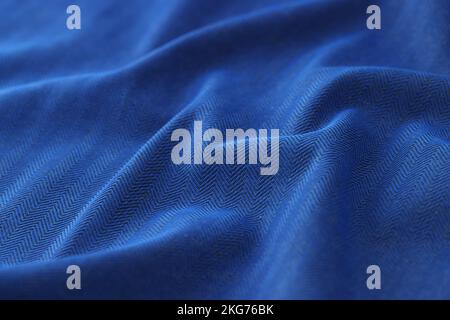 Black and blue herringbone fabric texture background Stock Photo