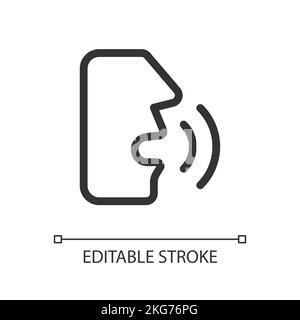 Speech recognition pixel perfect linear ui icon Stock Vector