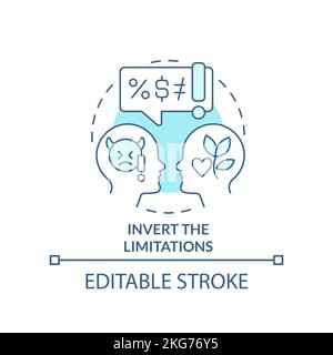 Invert limitations turquoise concept icon Stock Vector