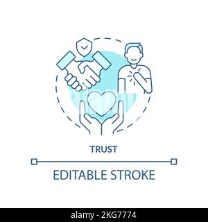 Trust turquoise concept icon Stock Vector