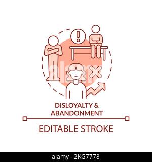 Disloyalty and abandonment red concept icon Stock Vector