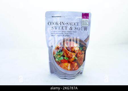 Johannesburg, South Africa - Woolworths Food sweet and sour cook-in-sauce isolated Stock Photo