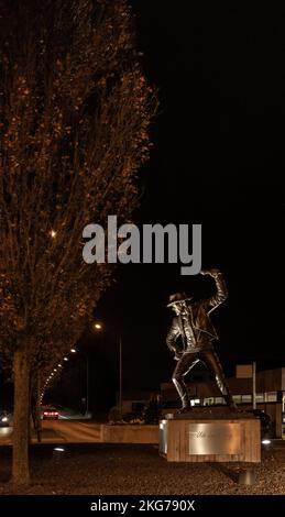 Statue of famous German rock singer Udo Lindenberg in Gronau Stock Photo