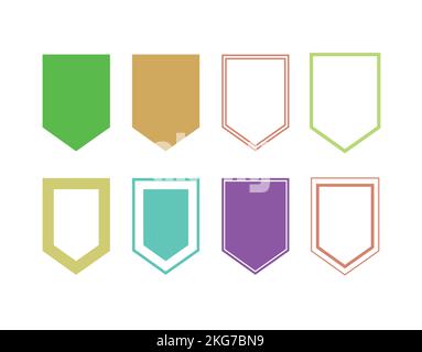 Banner bunting template set. Vector Template Design. Form of bunting and pennants. Stock Vector