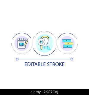 Analytics research loop concept icon Stock Vector