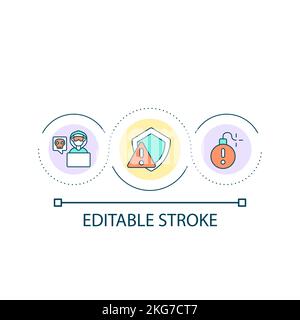 Hacking attacks loop concept icon Stock Vector