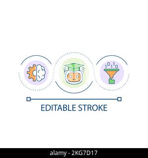 Machine learning loop concept icon Stock Vector