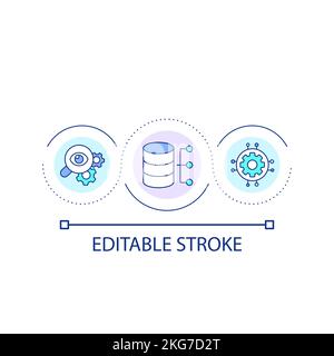 Data storage optimization loop concept icon Stock Vector