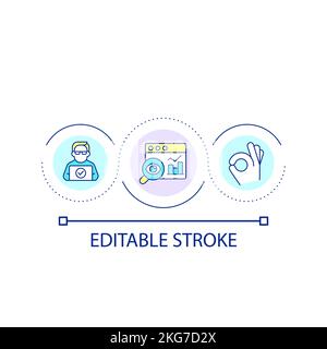 Analysis manager loop concept icon Stock Vector
