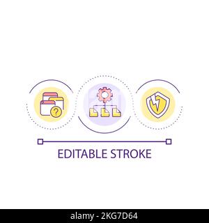 Digital information management loop concept icon Stock Vector
