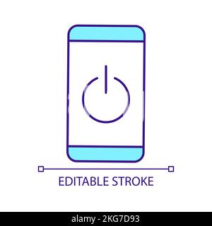 Turning off smartphone RGB color icon Stock Vector