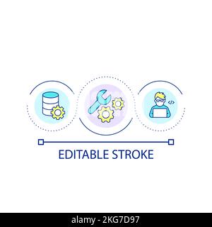 Database optimization loop concept icon Stock Vector