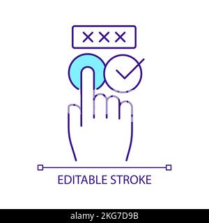 Set up password RGB color icon Stock Vector