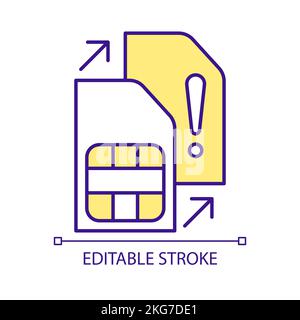 Mobile network card issue RGB color icon Stock Vector