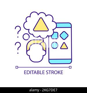 Mobile logic game RGB color icon Stock Vector