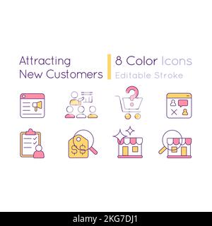 Conversion marketing illustration set. Attracting new customers, client ...