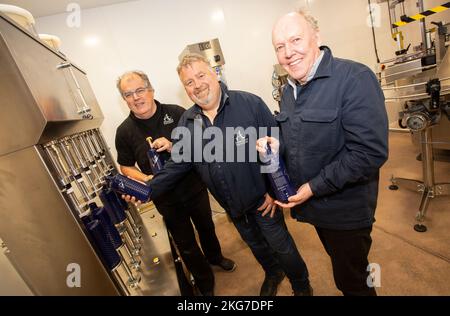 The official opening of bottling plant at Annandale Distillery, Annan, Scotland Stock Photo