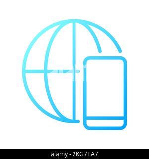 Global communication pixel perfect gradient linear vector icon Stock Vector