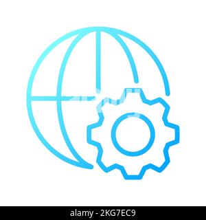 Globalization process pixel perfect gradient linear vector icon Stock Vector