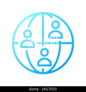 Global population pixel perfect gradient linear vector icon Stock Vector