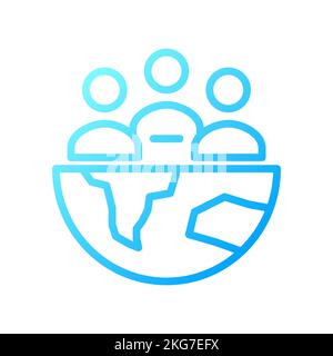 World population pixel perfect gradient linear vector icon Stock Vector